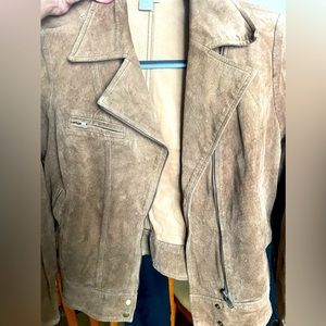 Vintage 90s Tan Sueded Leather Jacket
